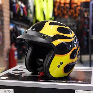Шлем открытый с козырьком ROCKOT RM-391 Classic Flame