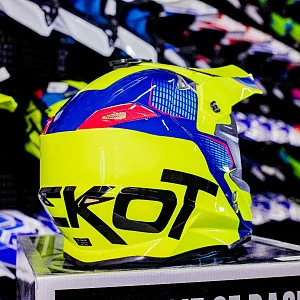 Шлем кроссовый ROCKOT RM-217 Evo GL (желт/черн/красн глянц, XS)