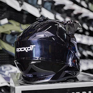 Шлем кроссовый ROCKOT RM-217 Dark GL (черн глянц, XS)