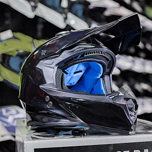 Шлем кроссовый ROCKOT RM-217 Dark GL (черн глянц, XS)