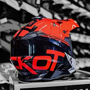 Шлем кроссовый ROCKOT RM-217 Trick (сер/красн/черн глянц, XS)